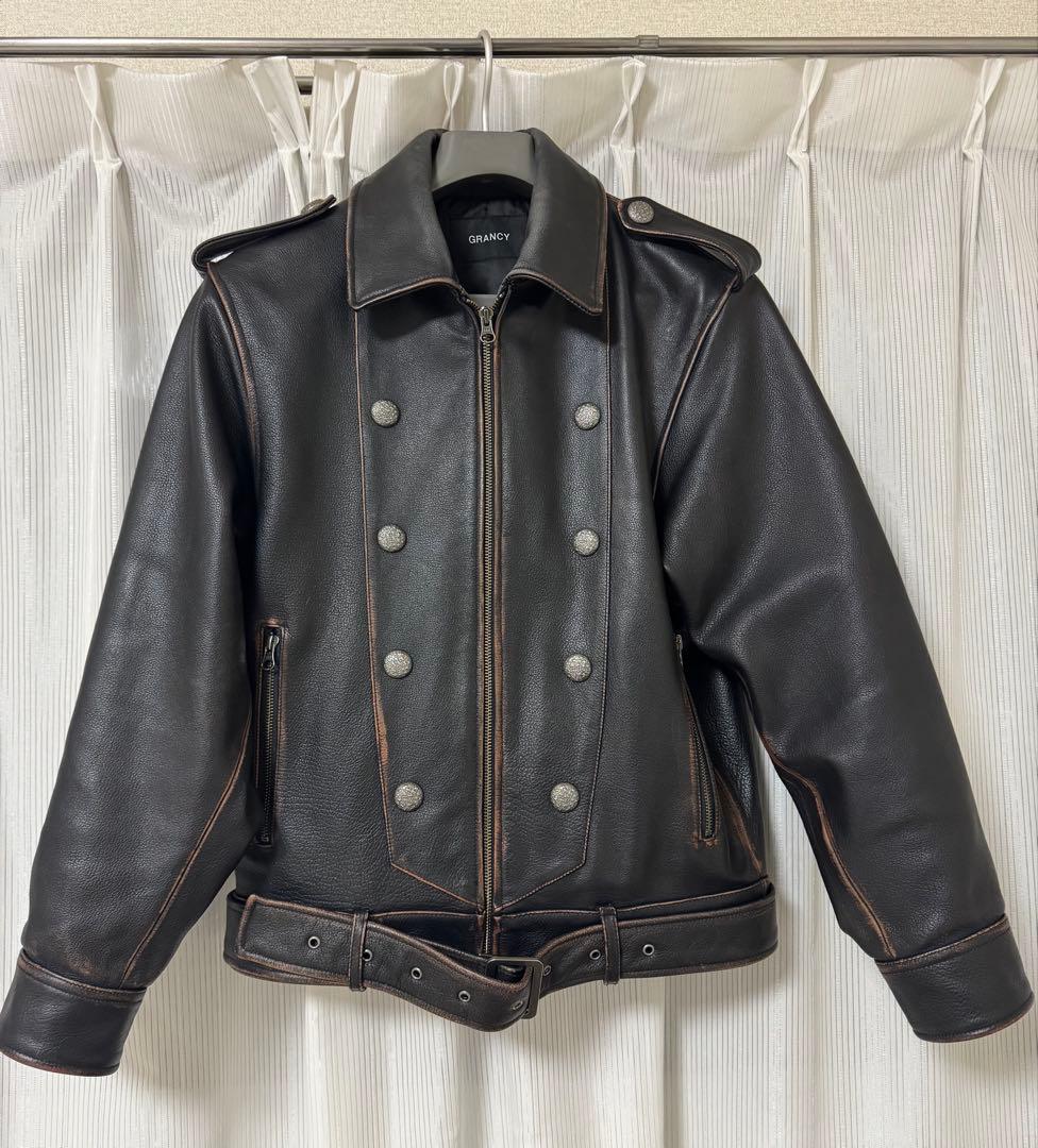 【GRANCY】グランシー ナポレオンレザーブルゾン Sサイズ