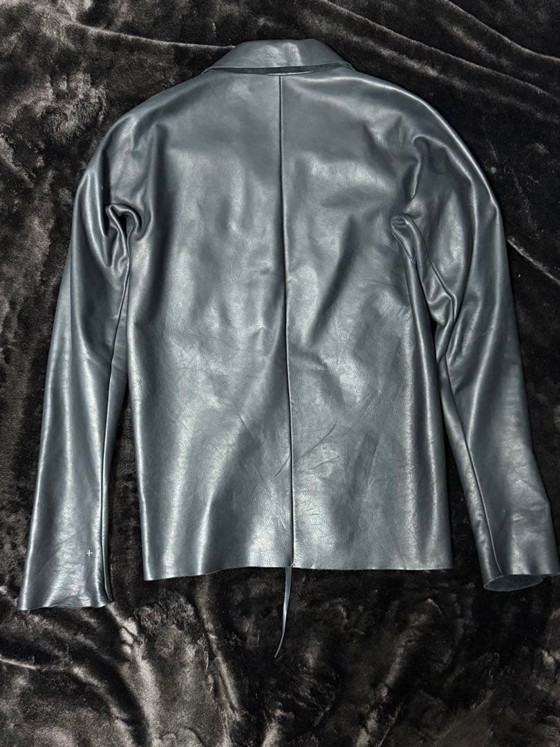 r*o様 m.a+ ジップ トールカラー レザーシャツ