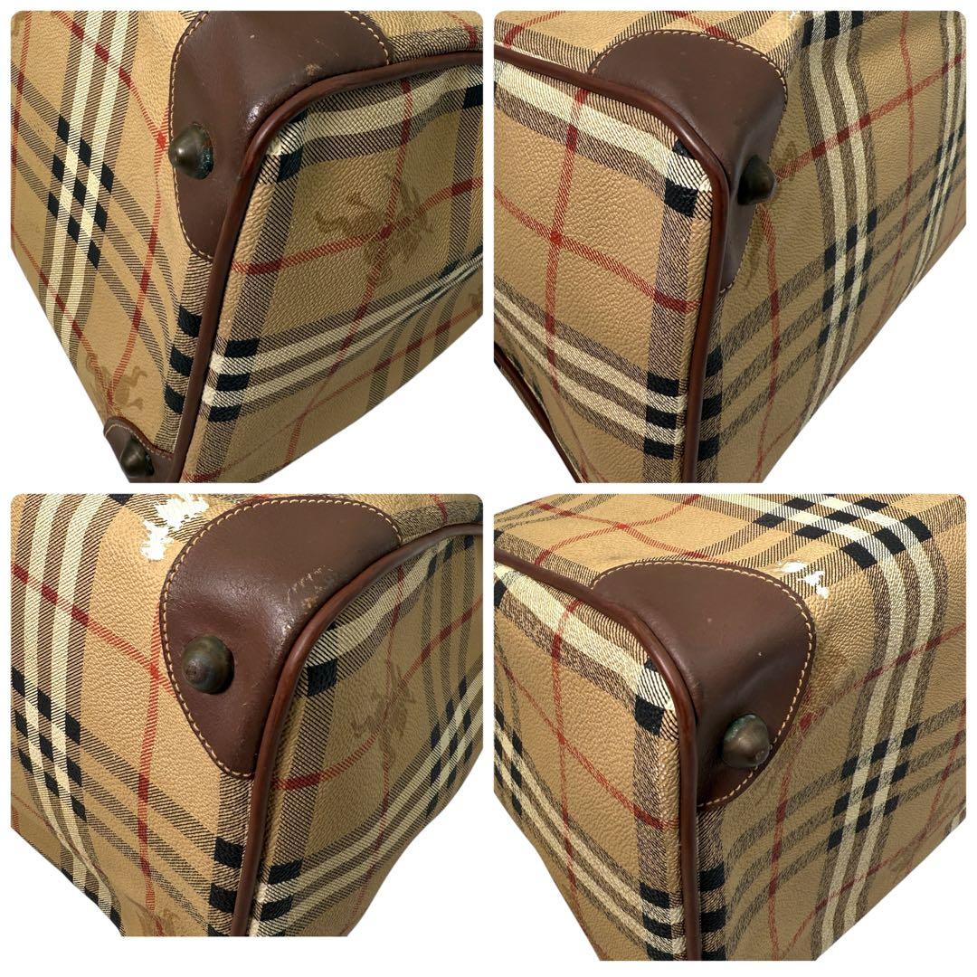 Burberrys ミニボストン ノバチェック PVC シャドーホース ロゴ