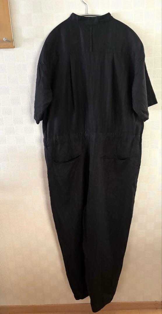 な　かぐれ　バンドカラーリネンハーフスリーブオールインワン美品　再お値下げ