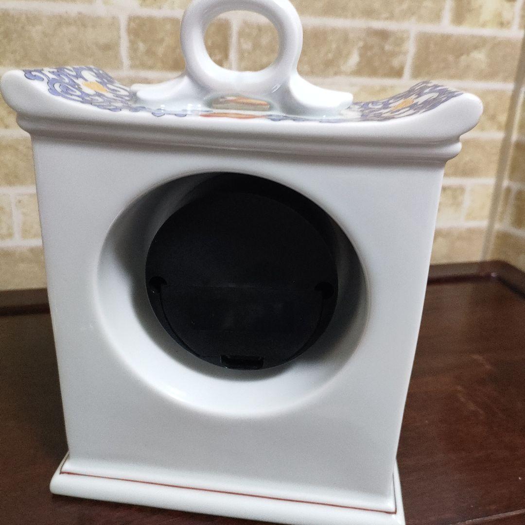 有田焼 賞美堂 其泉窯 色絵岩花鳥文 置時計