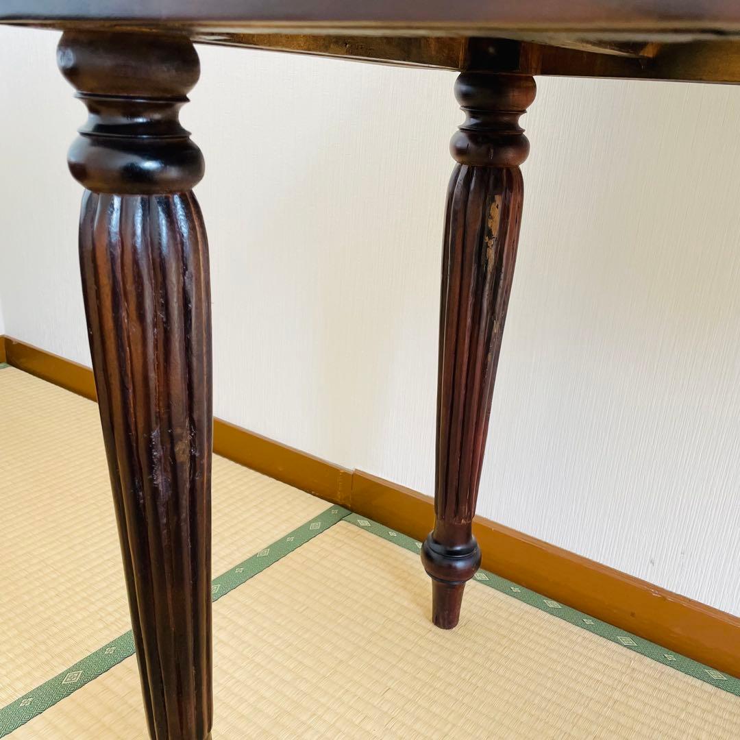 アンティーク調 木製デスク 幅128cm 引き出し3杯