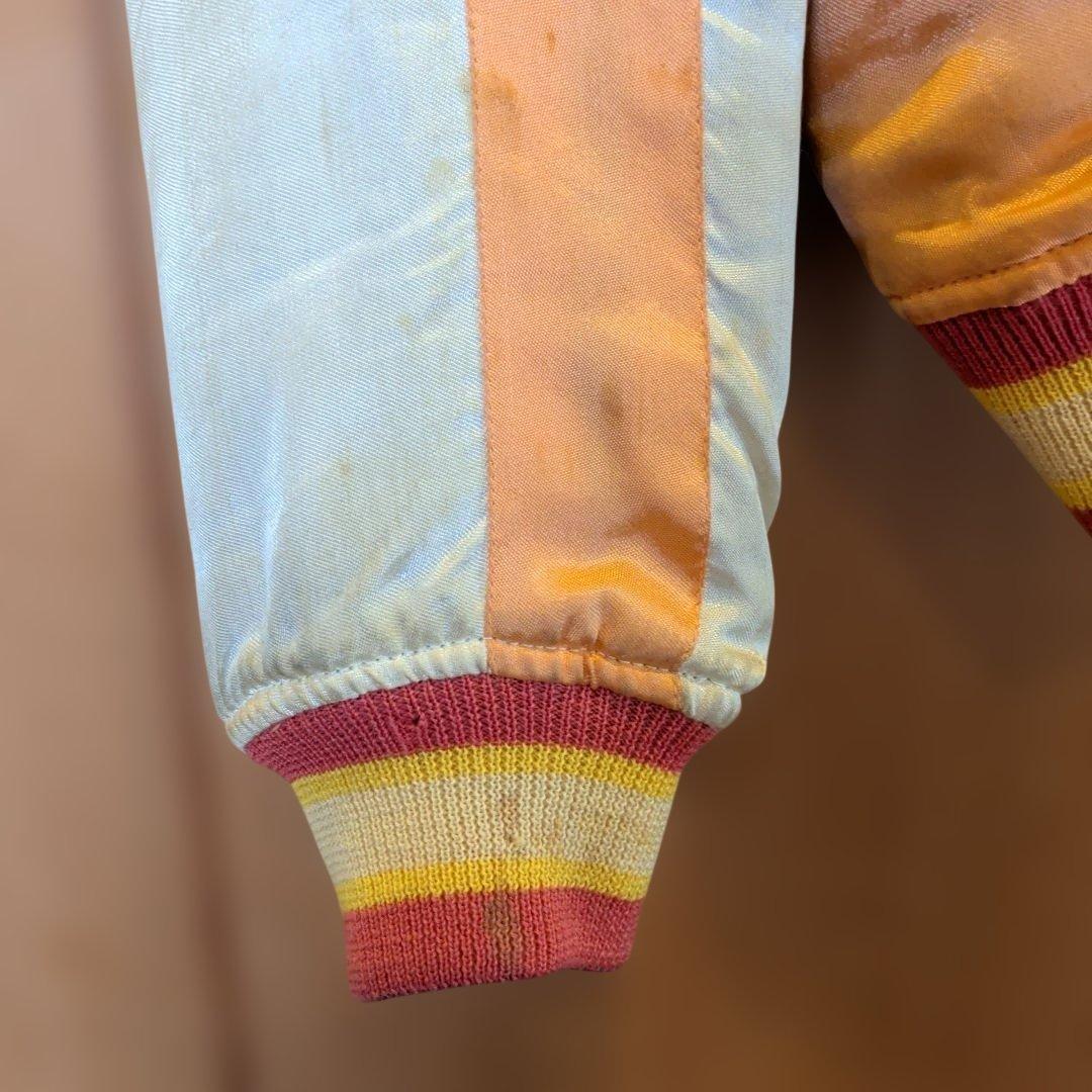 オレンジ色 スカジャン ヤシの木刺繍