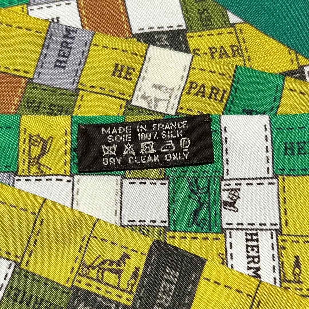 エルメス　ツイリー　ボルデュック　リボン　チェック