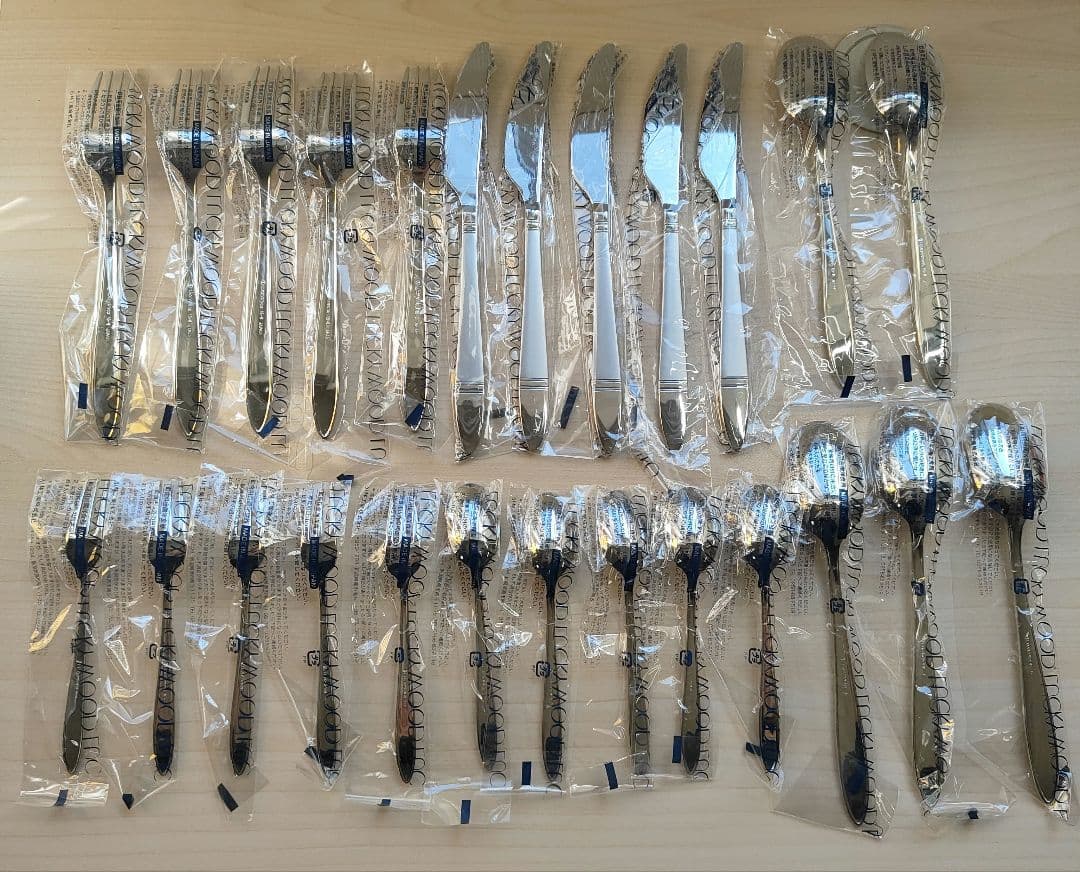 未使用　LUCKYWOOD　ラッキーウッド　カトラリーセット　25本　18-8