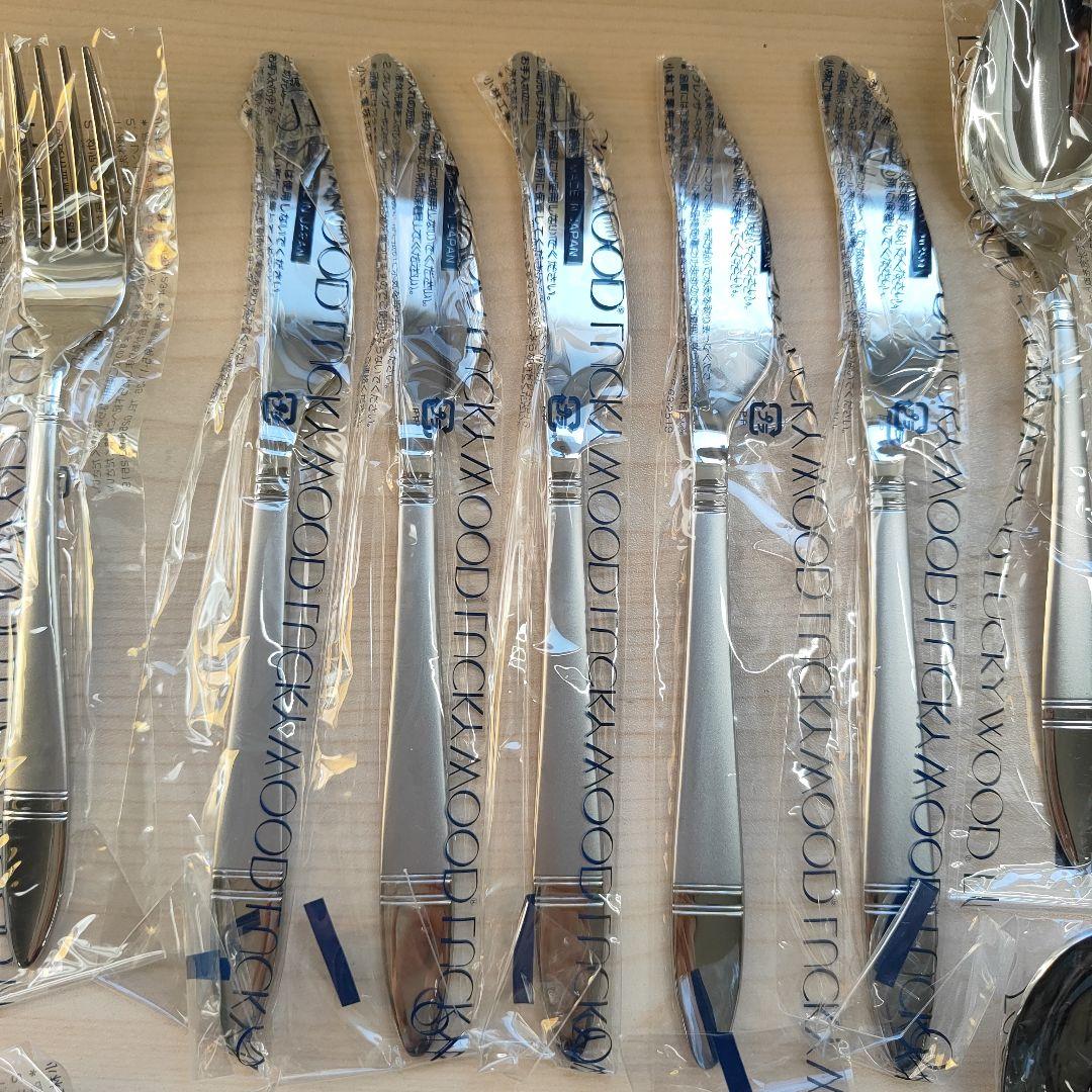 未使用　LUCKYWOOD　ラッキーウッド　カトラリーセット　25本　18-8