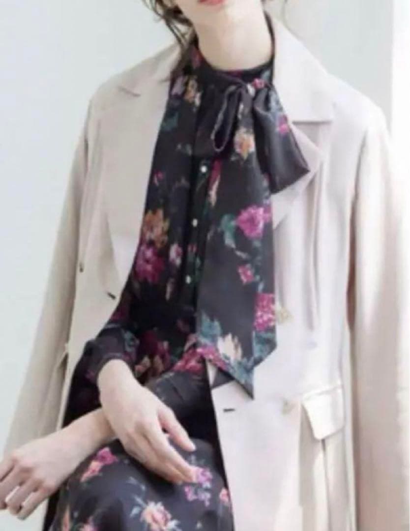 MORABITO 花柄シフォンワンピース