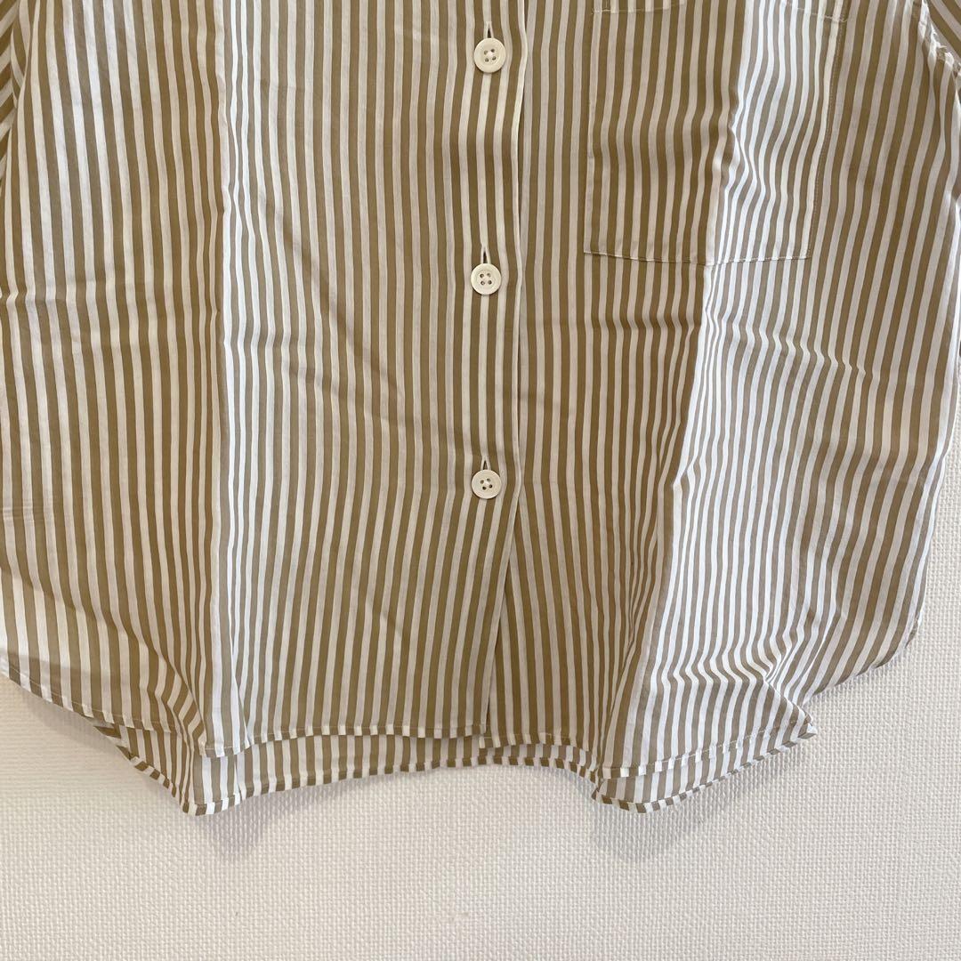 マーガレットハウエル ストライプ 半袖シャツ シルク