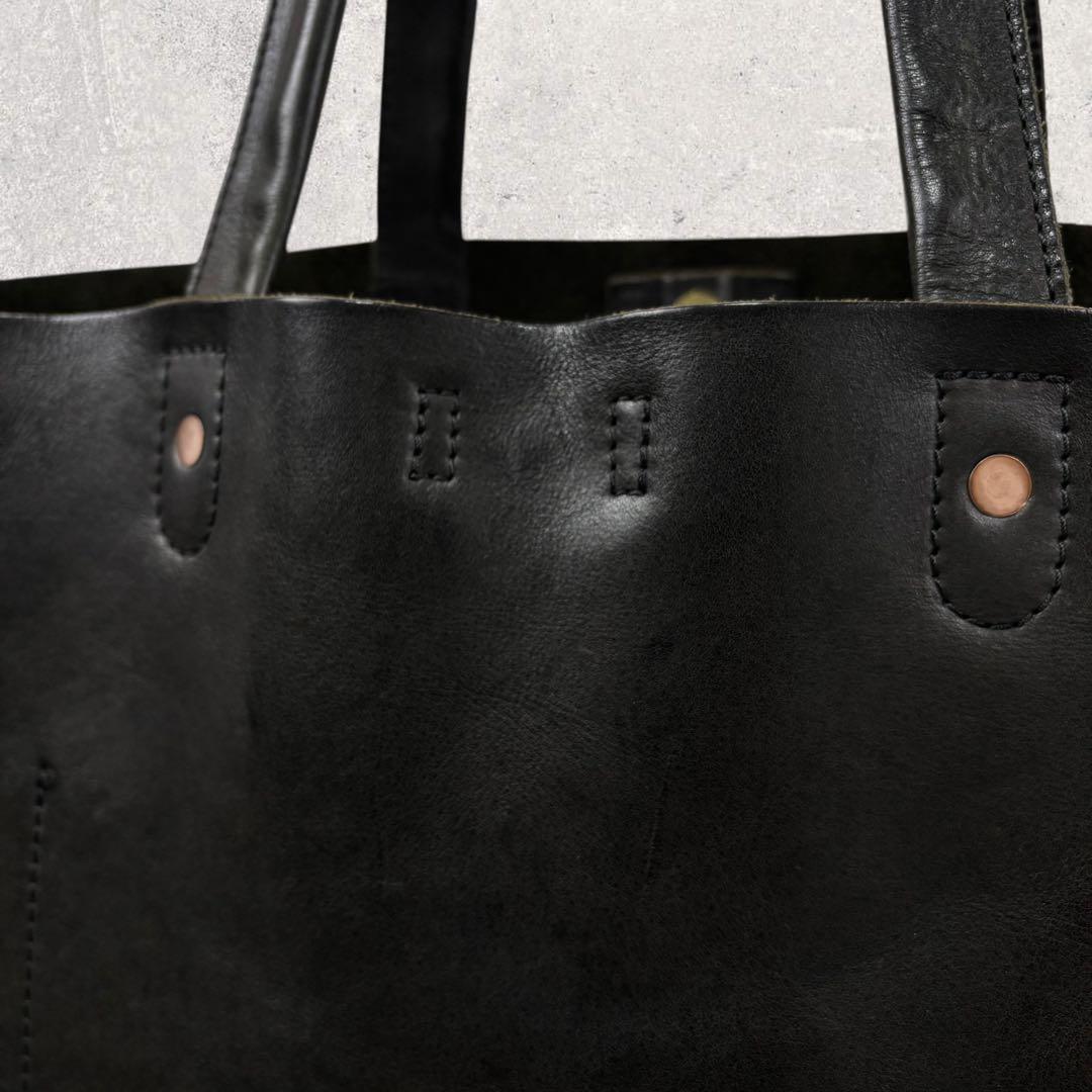 BOBSLOW BEAMS別注 Bono 栃木レザー トートバッグ ブラッ