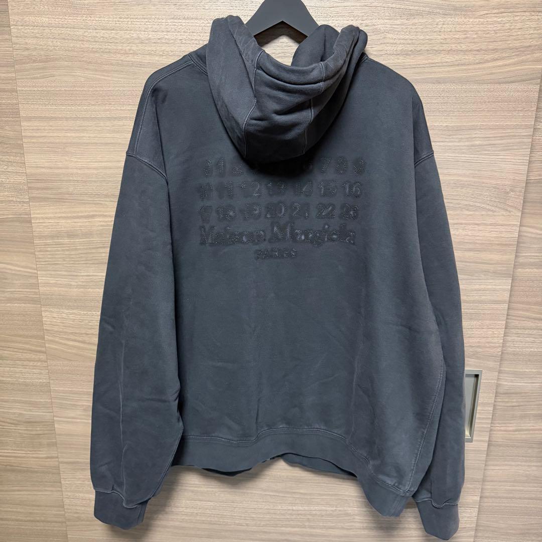 Maison Margiela ブラック フーディ　パーカー　エンブロイダーロゴ