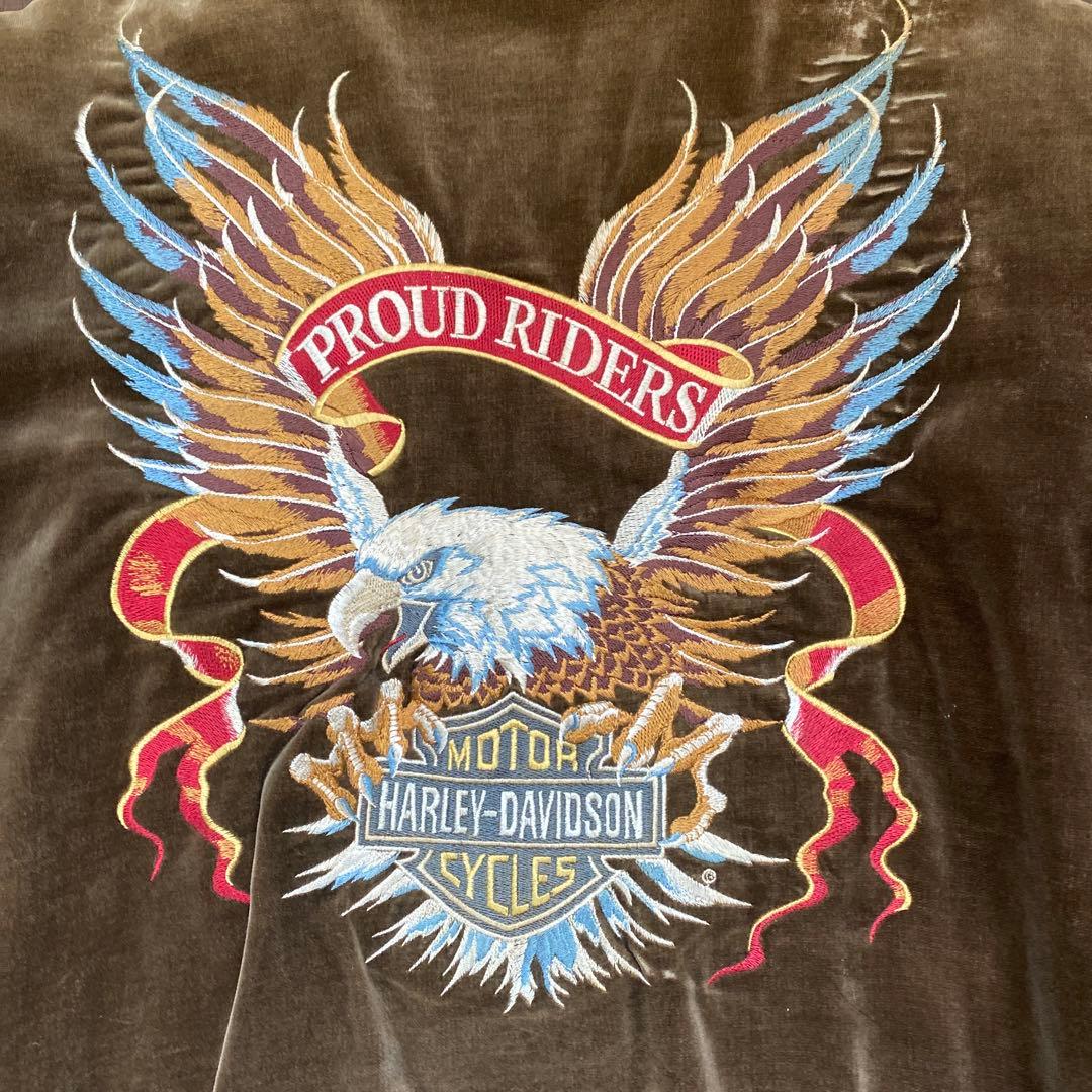 90s HERLEY-DAVIDSON ベロアスカジャン　Mサイズ