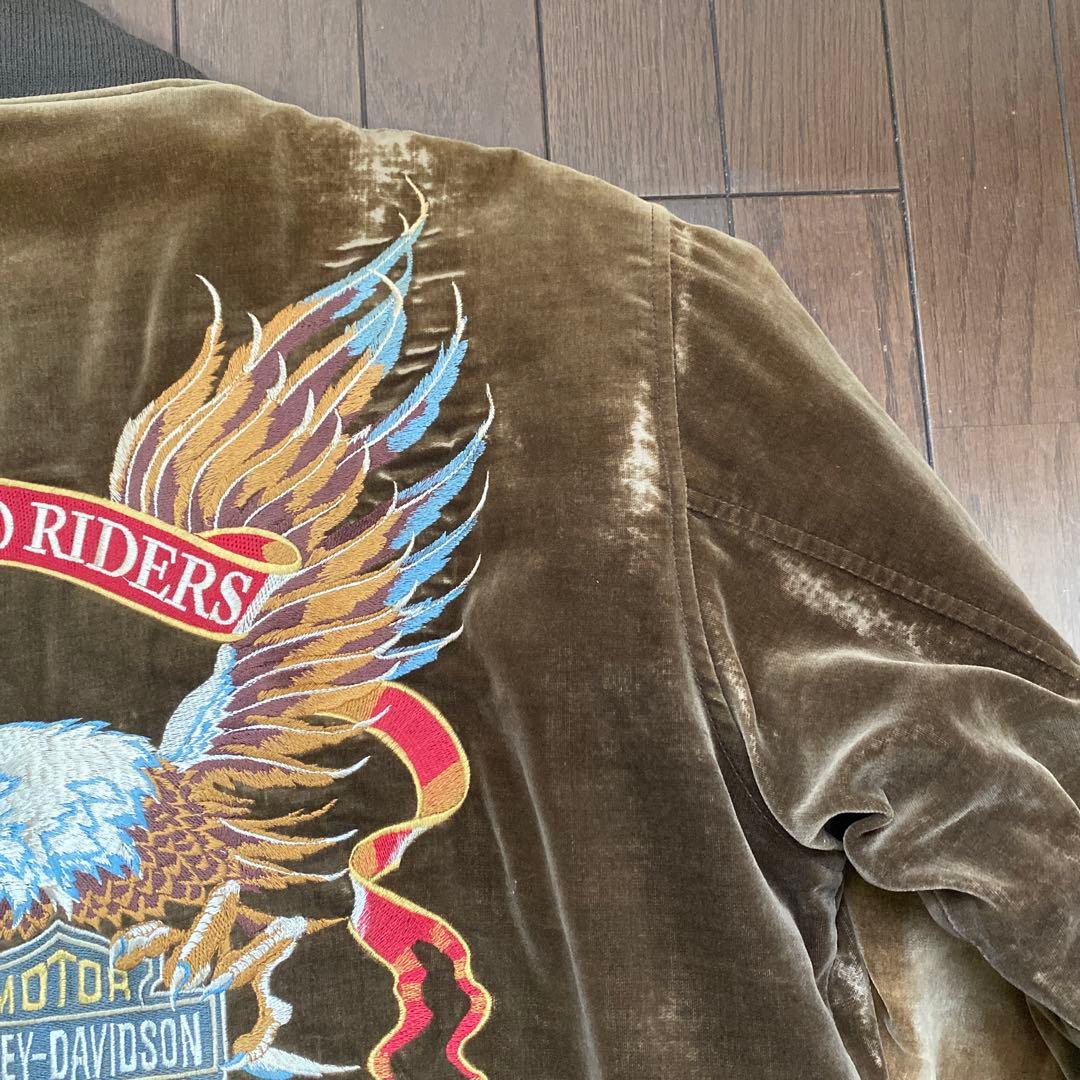 90s HERLEY-DAVIDSON ベロアスカジャン　Mサイズ