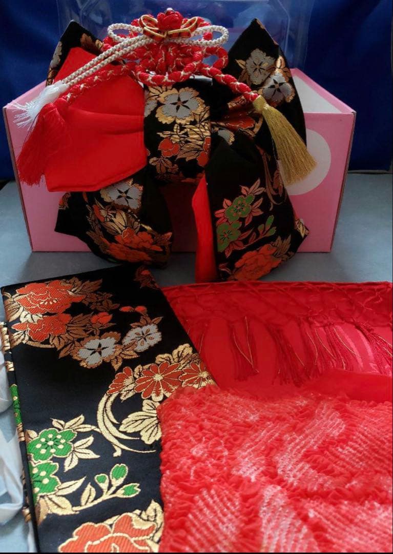 ☆miiiko☆7歳　七五三　着物　結び帯　上げ帯　足袋　髪飾り　セット