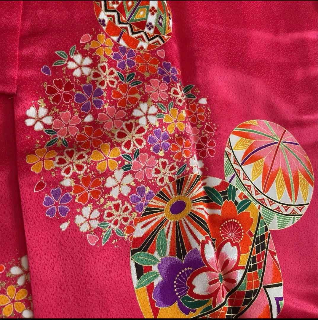 ☆miiiko☆7歳　七五三　着物　結び帯　上げ帯　足袋　髪飾り　セット