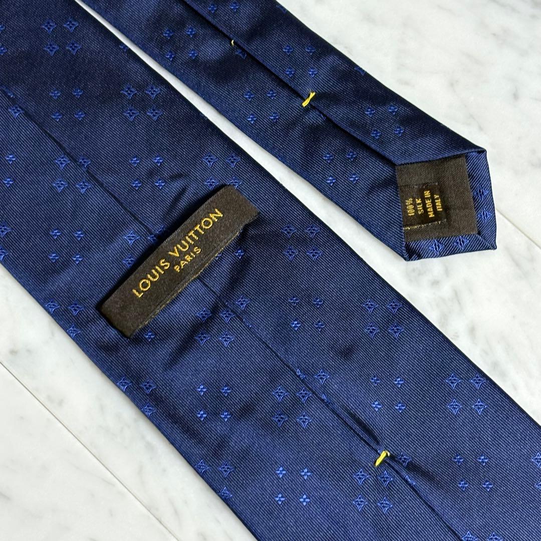 LOUIS VUITTON ネクタイ ネイビー モノグラム柄