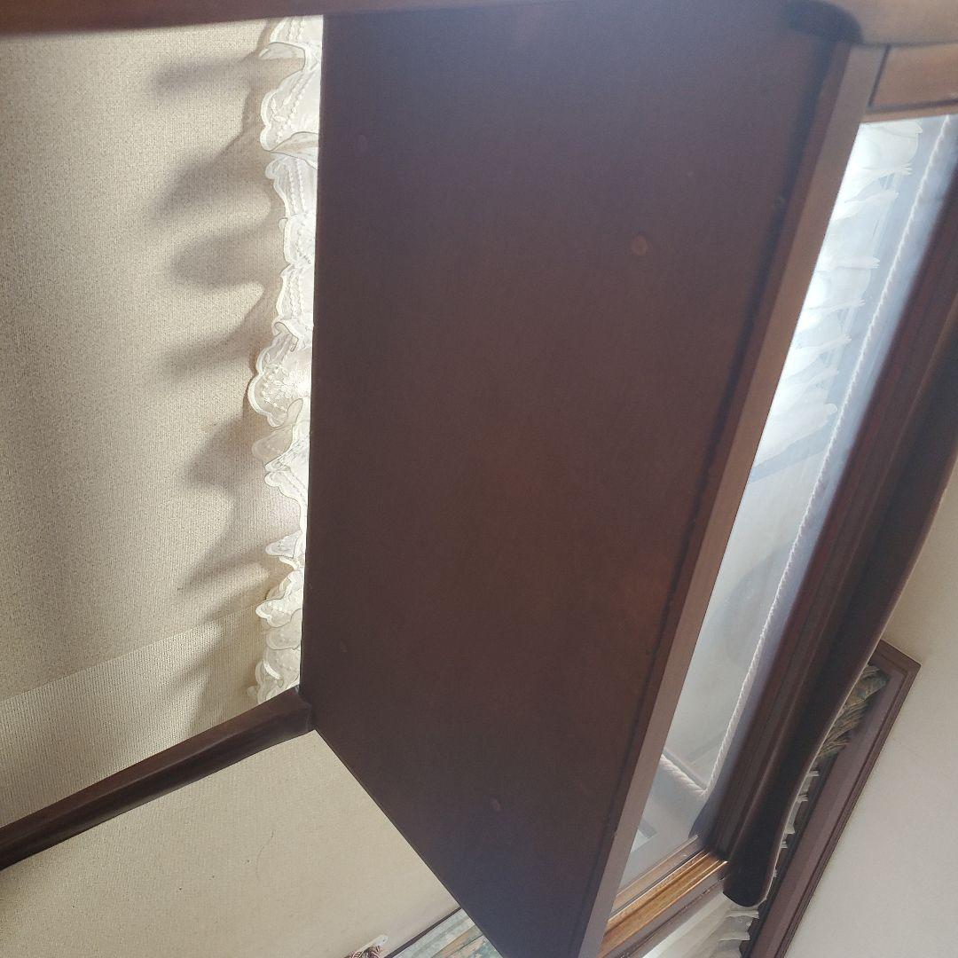 アンティーク　木製ガラス天板テーブル　イタリア製