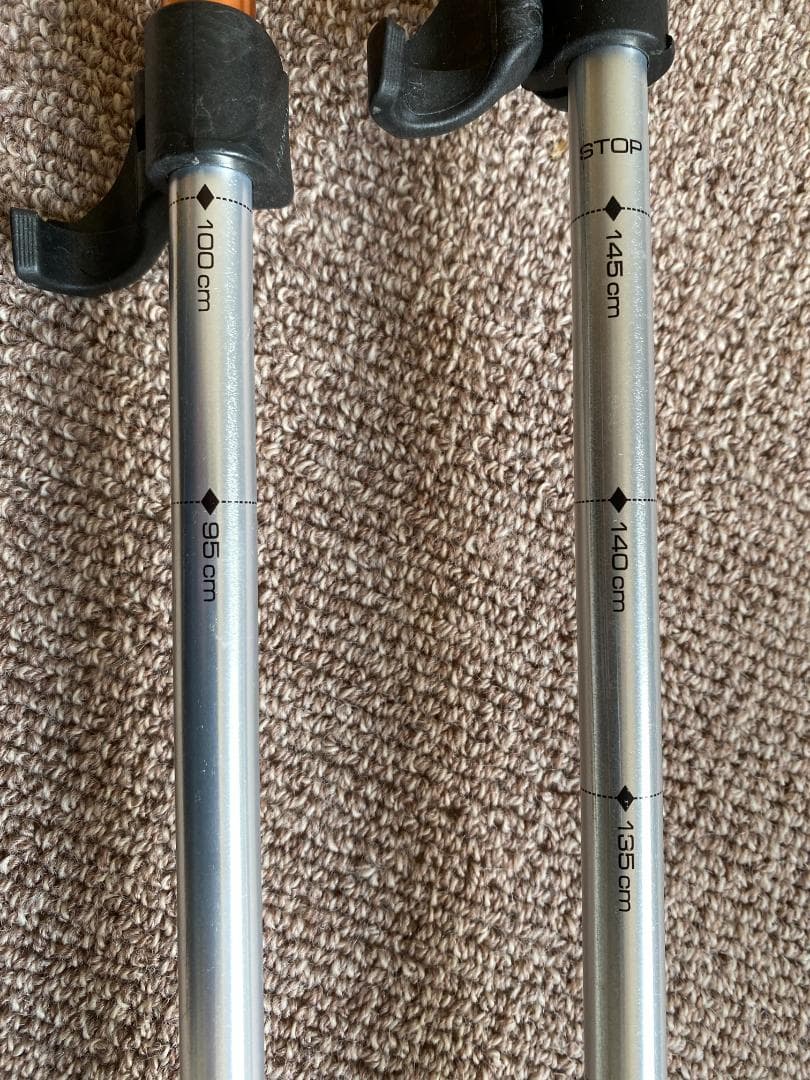  スキー用ストック オレンジシルバー バックカントリー