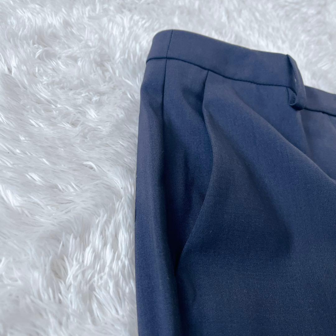 【極美品】セオリー ノーカラーパンツスーツセットアップ ネイビー S タグ付き