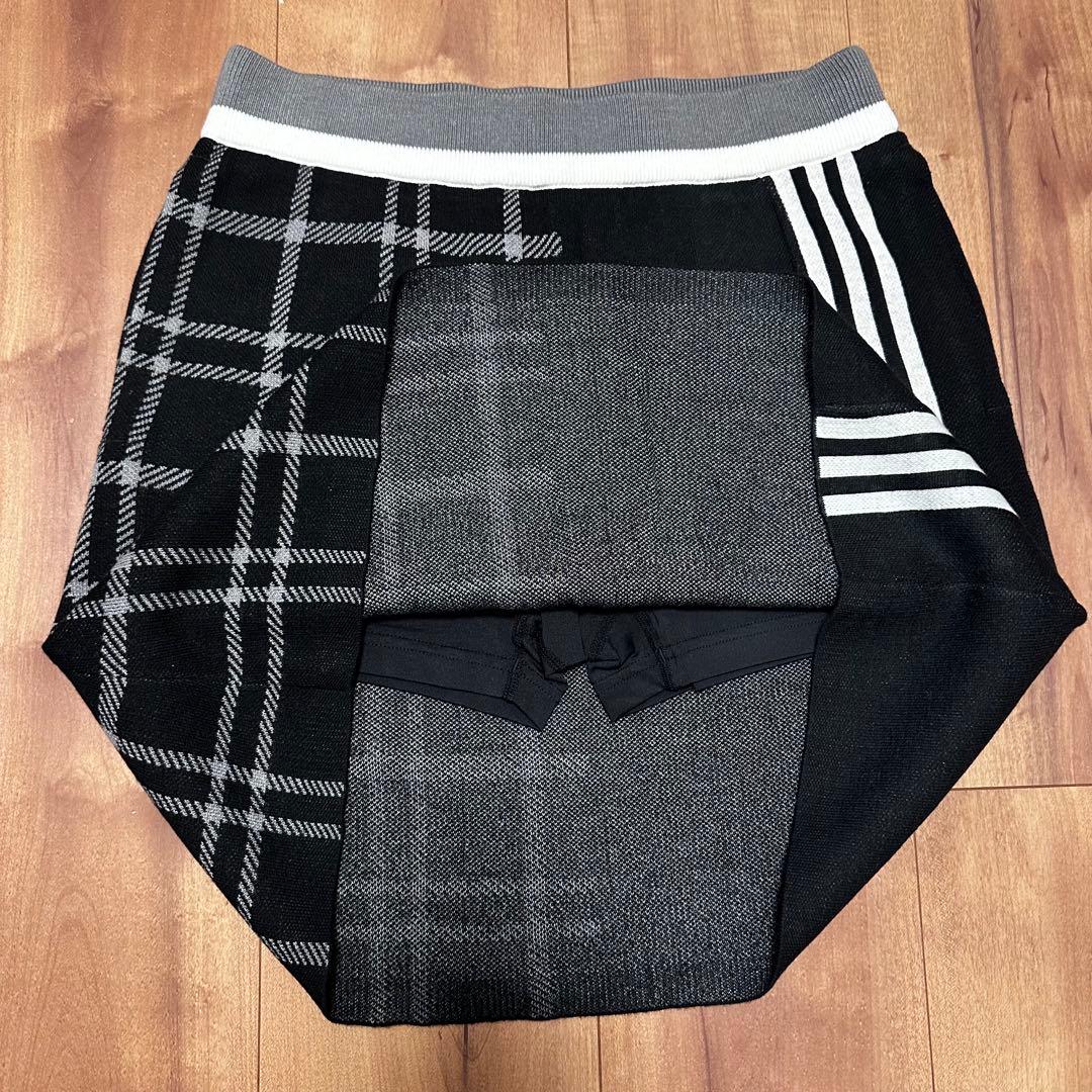 長袖フーディ　ニットスカート　セットアップ　サイズM 秋冬　チェック　パーカー