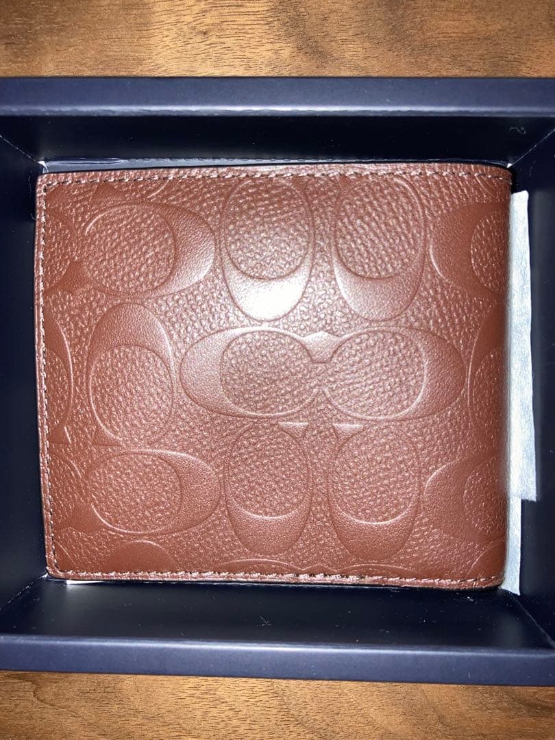新品COACH コーチ　二つ折り財布　レザー　ブラウン