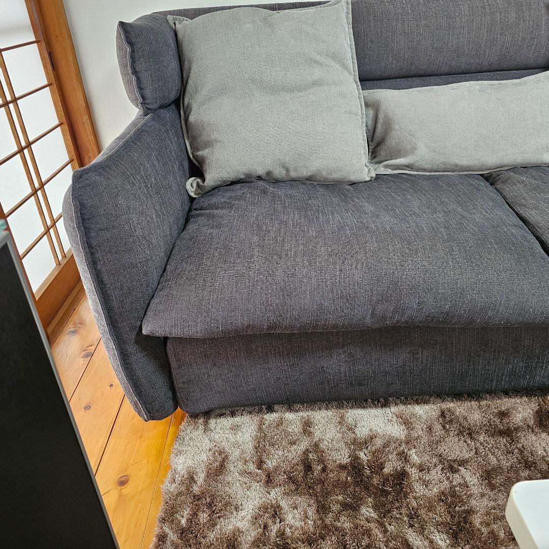 ニトリ 3人掛けソファ ダークグレー