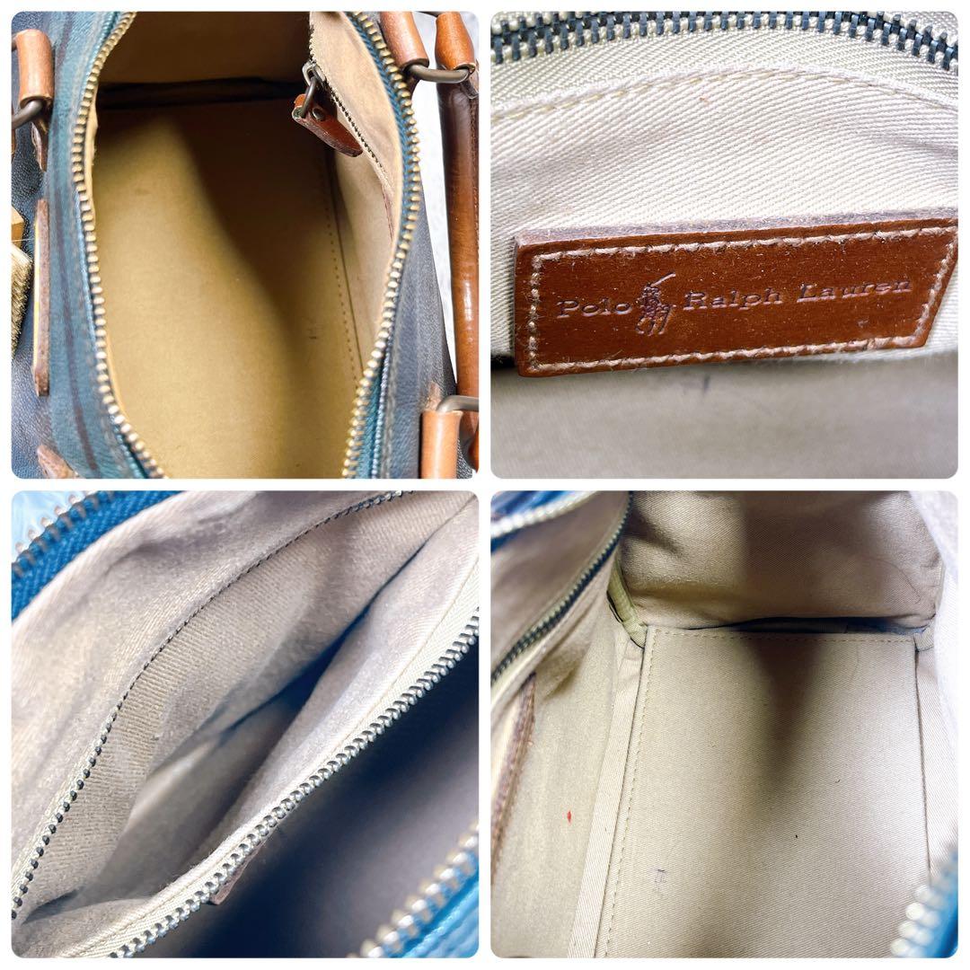 ☆美品☆【ポロラルフローレン】ミニボストン　バッグ　ブラックウォッチ　PVC