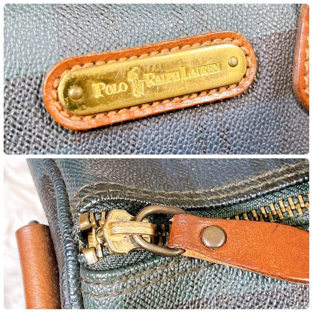 ☆美品☆【ポロラルフローレン】ミニボストン　バッグ　ブラックウォッチ　PVC