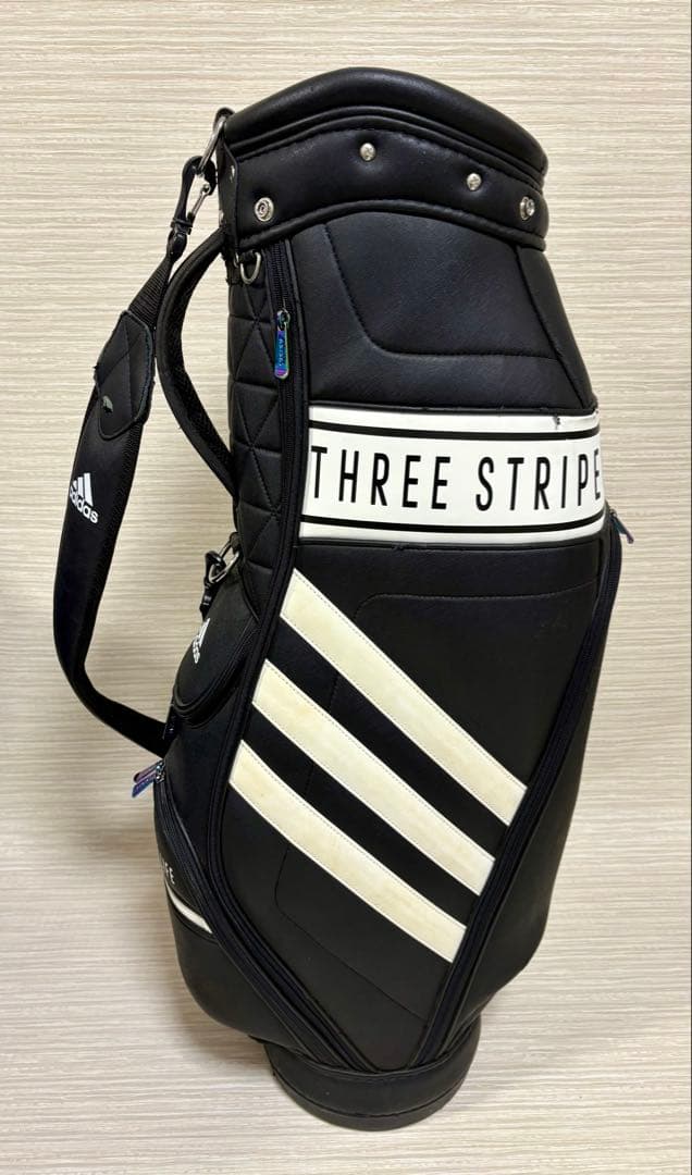 adidas Three Stripe Life キャディバッグ　黒