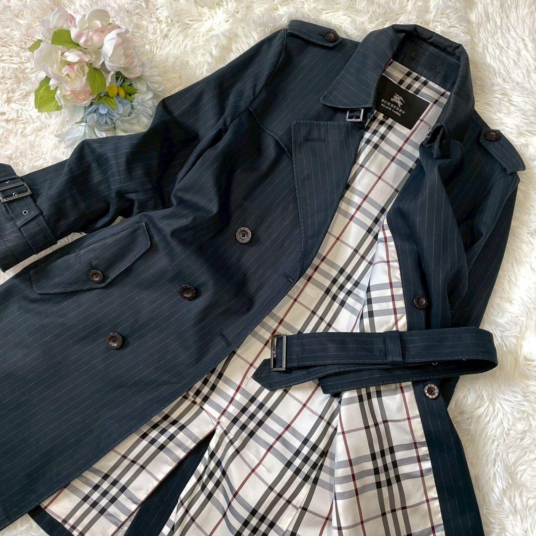 BARBERRY BLACKLABEL トレンチコート ストライプ ノバチェック