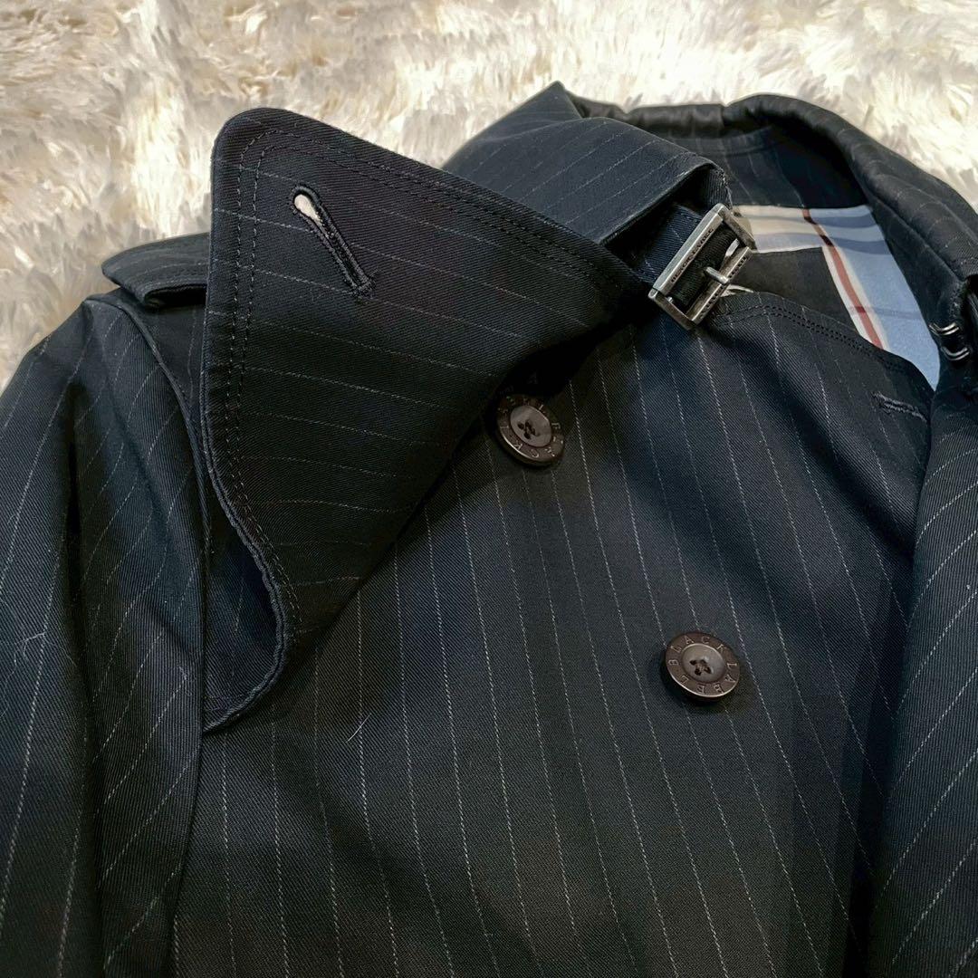 BARBERRY BLACKLABEL トレンチコート ストライプ ノバチェック