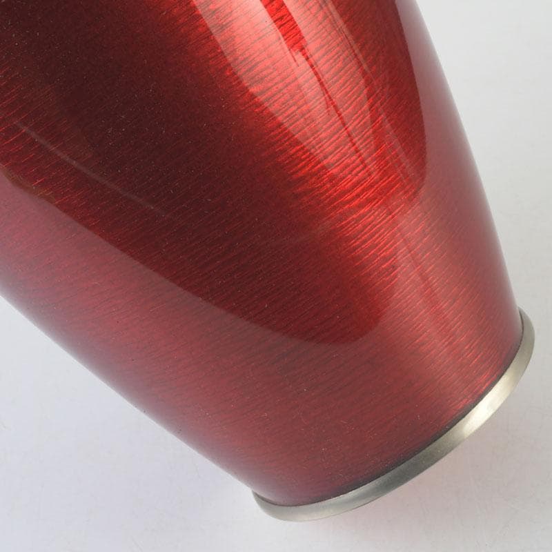 七宝焼　赤透釉　四君子文　花瓶　V　9699A