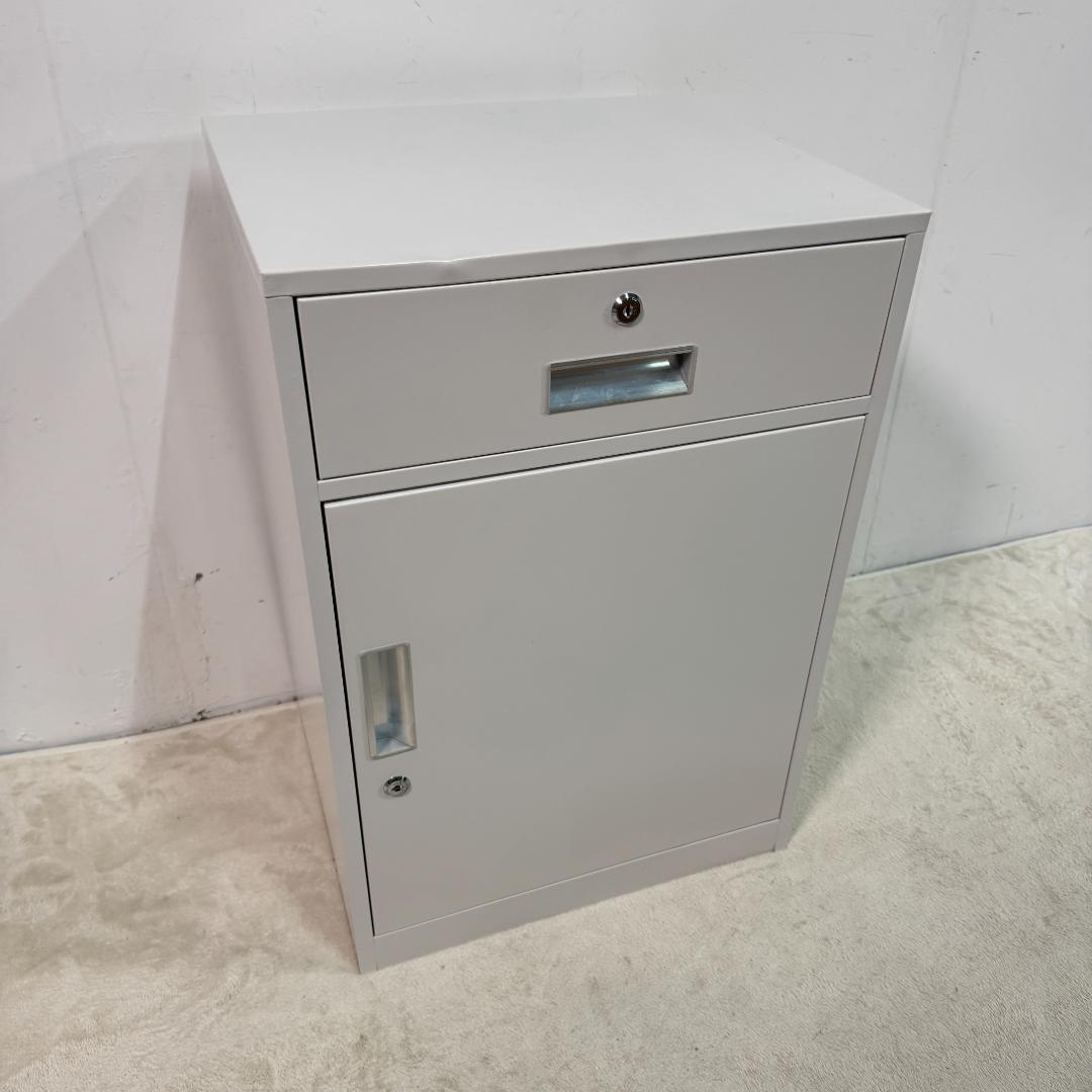 訳あり新品デスクワゴン 完成品 鍵付き収納キャビネット オフィス1668-160