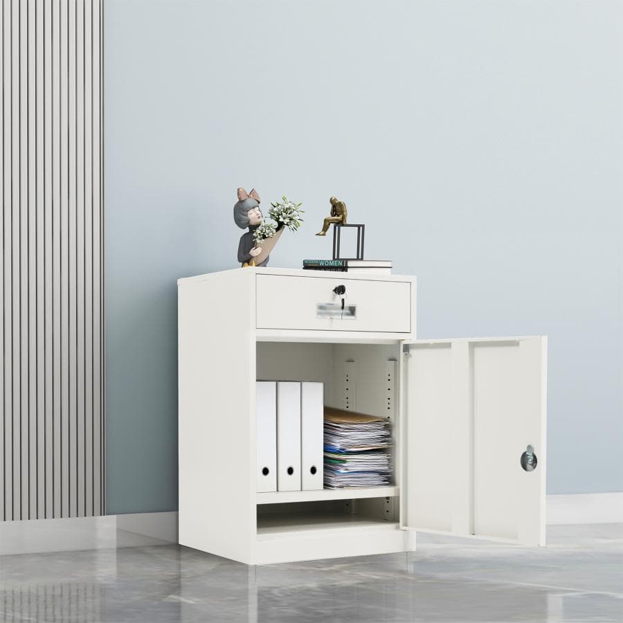 訳あり新品デスクワゴン 完成品 鍵付き収納キャビネット オフィス1668-160