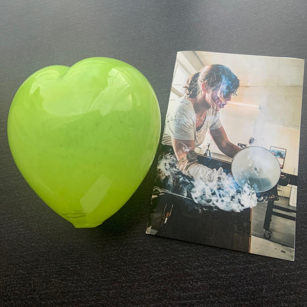 Sweden Åre Glashytta 手作り　ハート型 吹きガラス細工置物