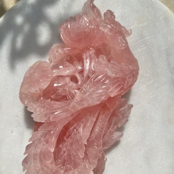 ローズクォーツ 鳳凰/牡丹
