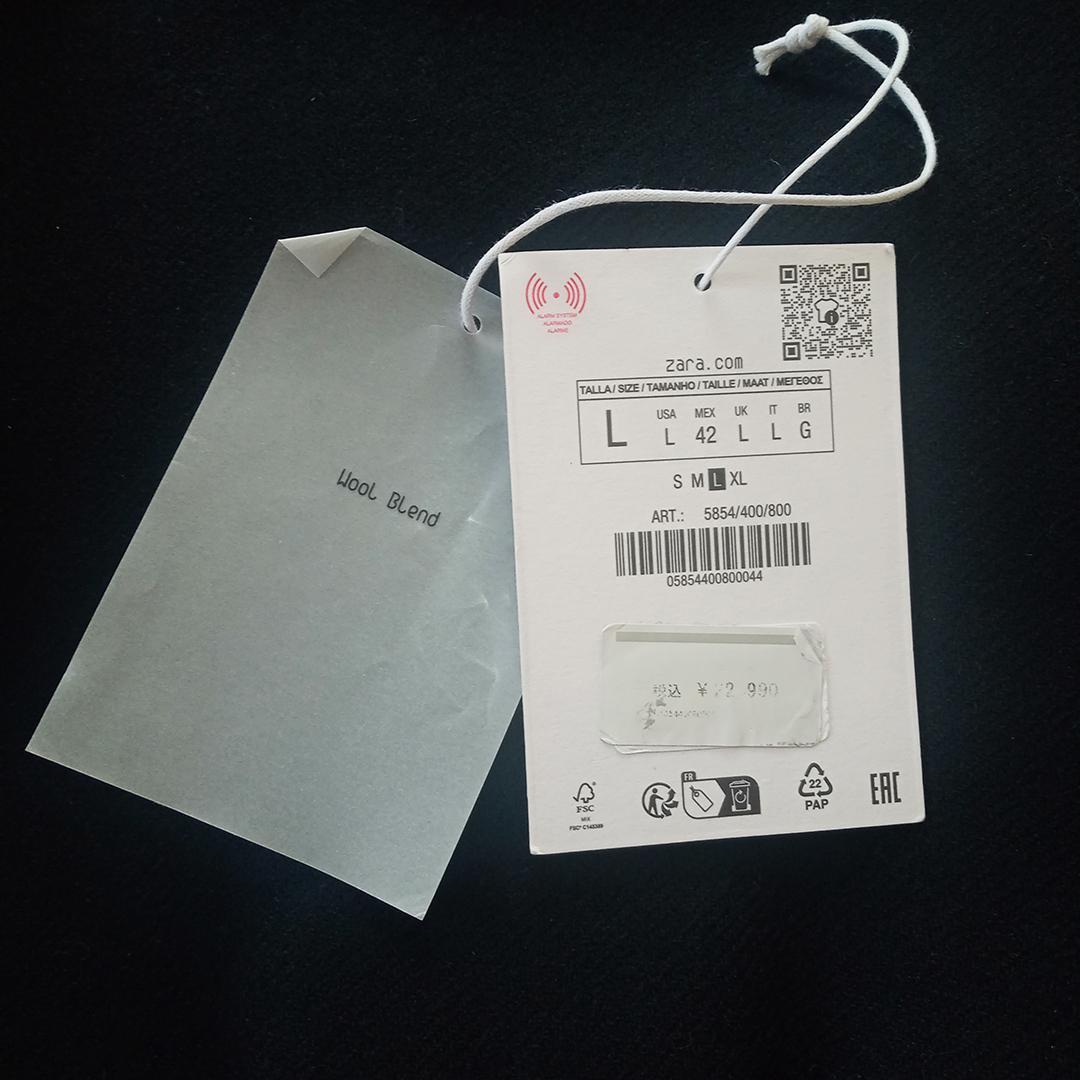 ZARA ORIGINS ポケット ウールブレンド ジャケット L ブラック