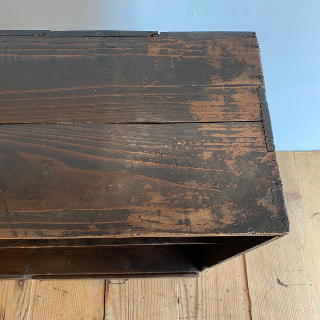 アンティーク オープンラック 飾り棚 無垢材 古道具 引き出し2杯 y117