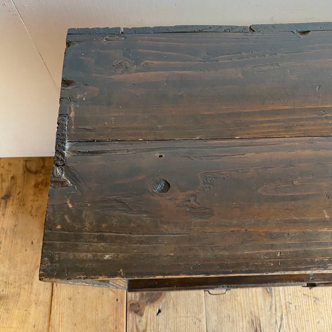 アンティーク オープンラック 飾り棚 無垢材 古道具 引き出し2杯 y117