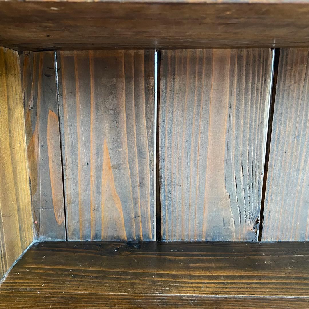 アンティーク オープンラック 飾り棚 無垢材 古道具 引き出し2杯 y117