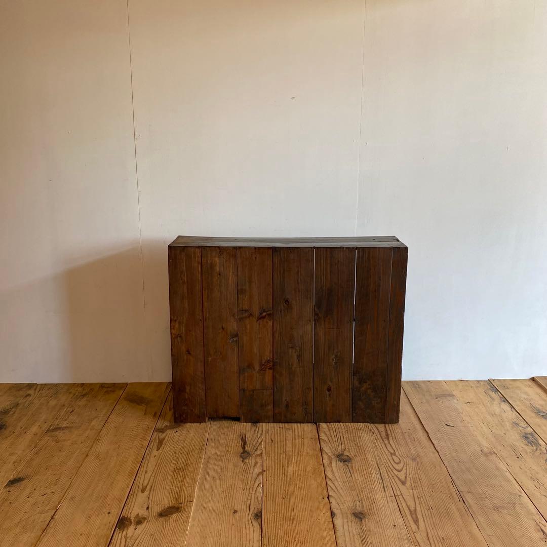 アンティーク オープンラック 飾り棚 無垢材 古道具 引き出し2杯 y117