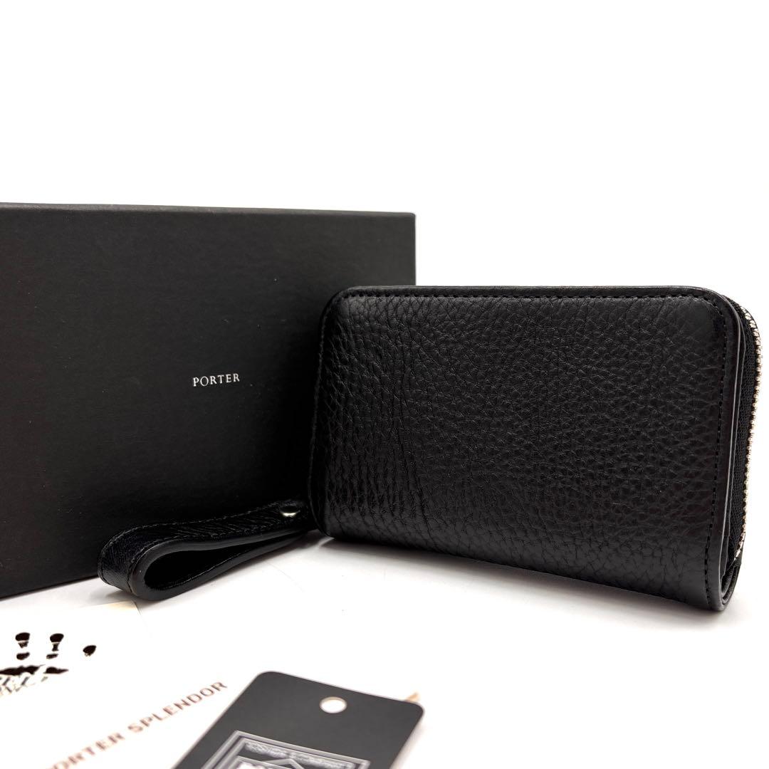 【現行品・未使用保管品】ポーター スプレンダー  & カードケース 黒 革