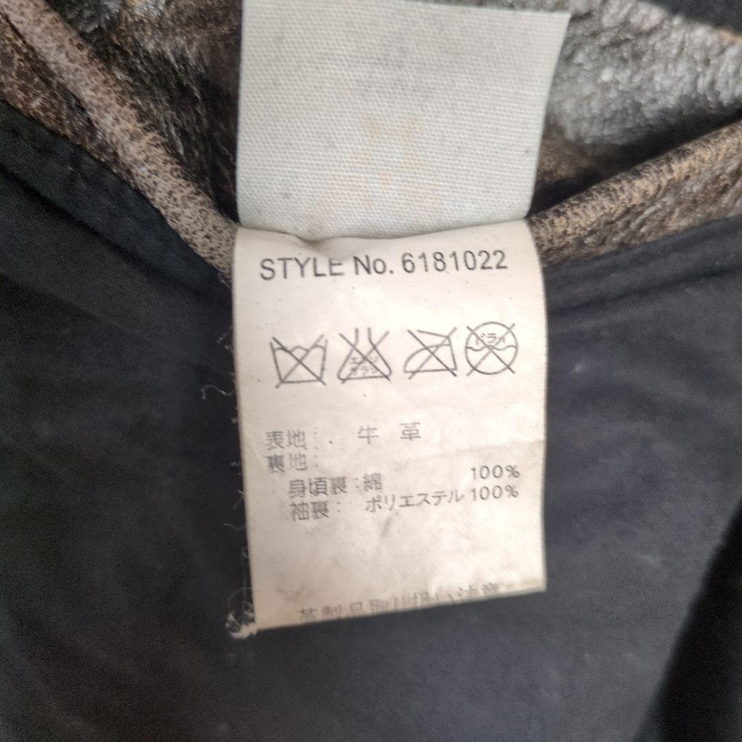 AVIREX ダークブラウン レザーライダースジャケット