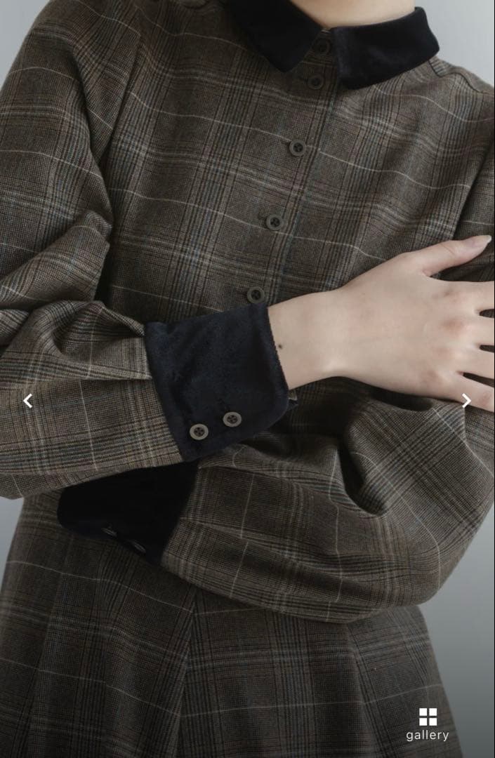 ワンピース foufou glen check bicolor one piece