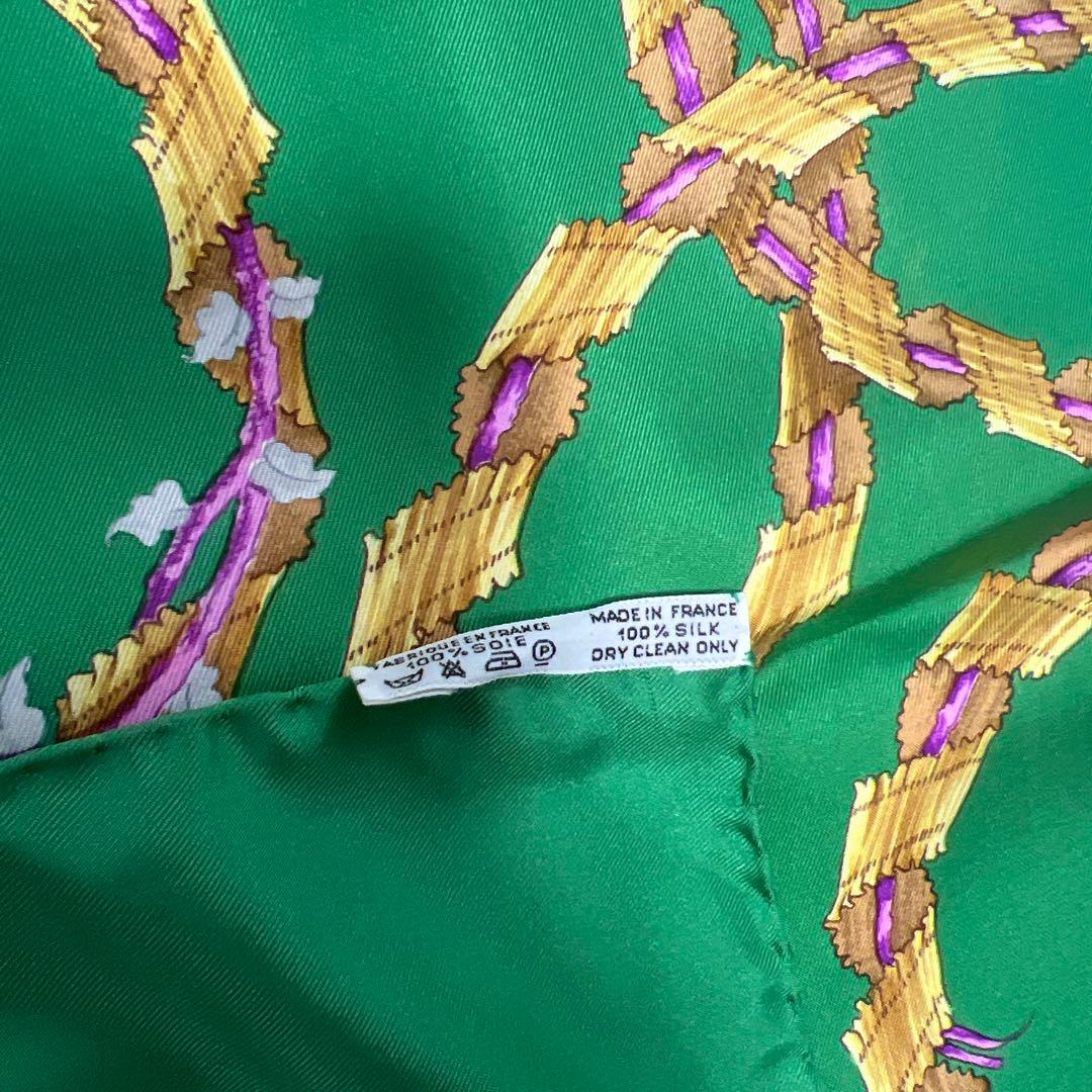 HERMES 緑色 花柄 Le SARE du PRINTEMPS スカーフ