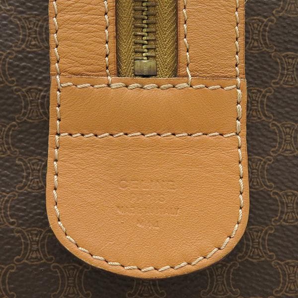 CELINE　ボストンバッグ マカダム PVC ブラウン 総柄 トリオンフ ロゴ