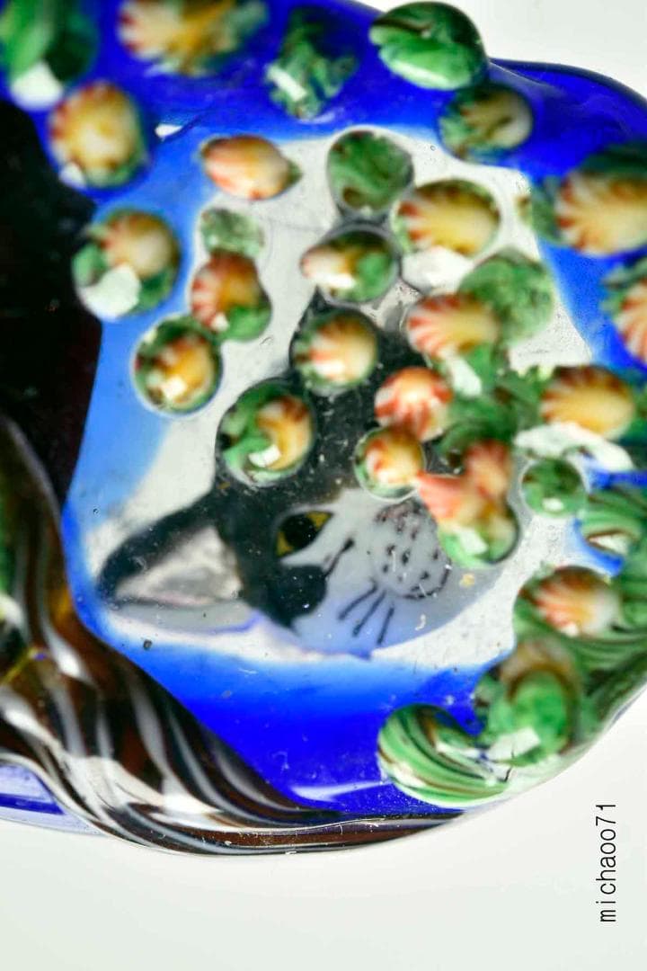 インコ　猫　とんぼ玉 トンボ玉 蜻蛉玉 ペンダントトップ 13466-491