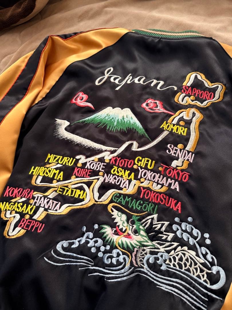 ２面用 テーラー東洋 ワシ 龍 地図 日本限定 スカジャン vintage