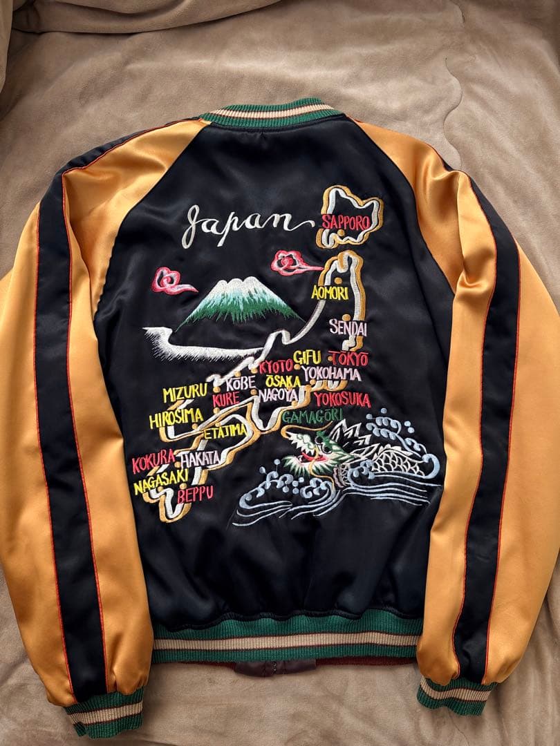 ２面用 テーラー東洋 ワシ 龍 地図 日本限定 スカジャン vintage
