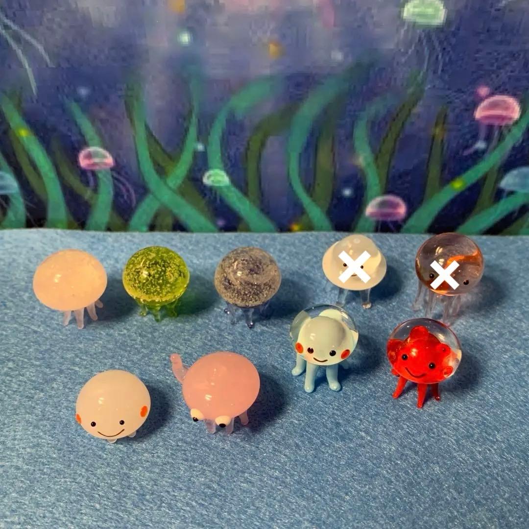 ガラス細工　ミニチュア　クラゲ