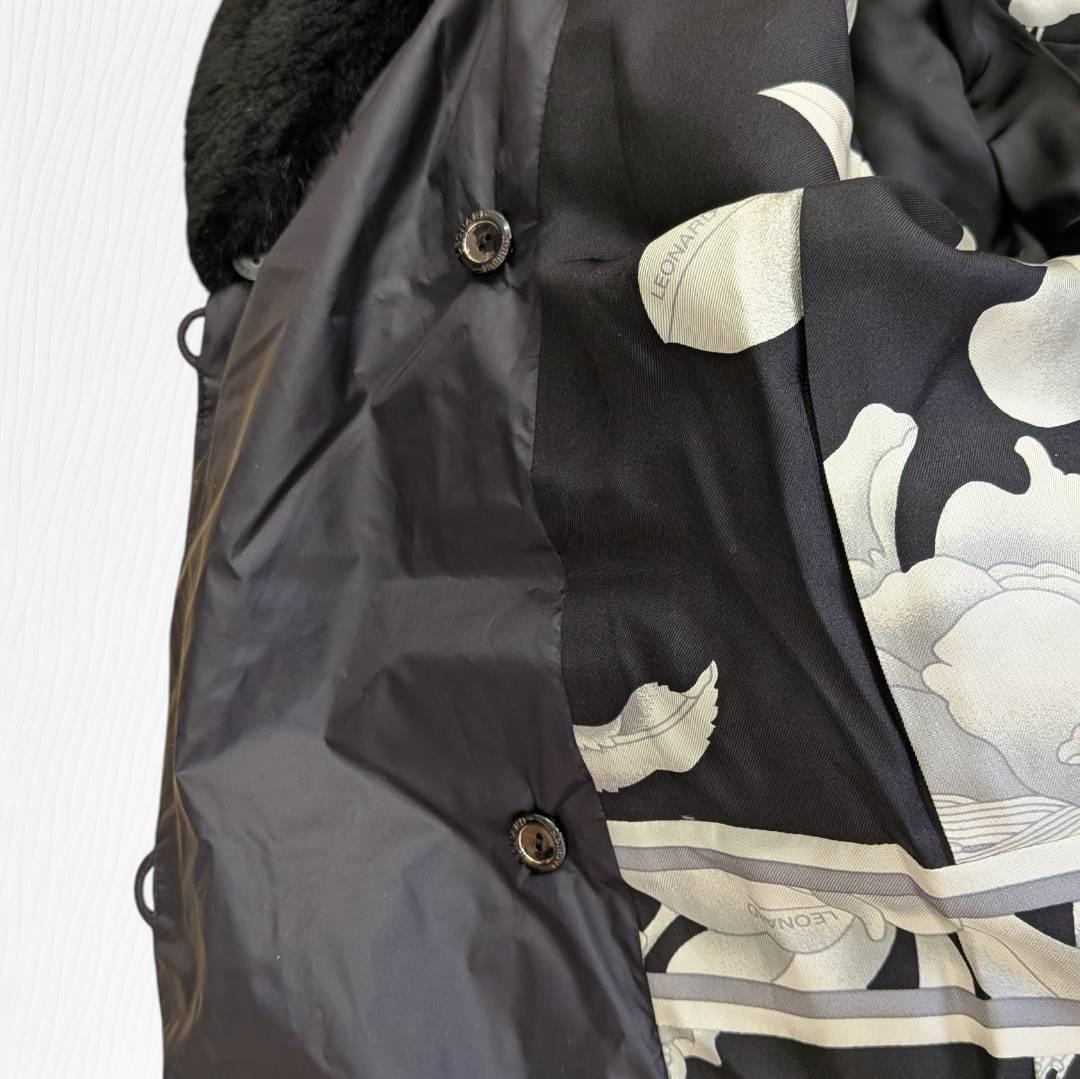 【未使用】LEONARD レオナール 高級ダウン ブラック ファー 紐付き ４２